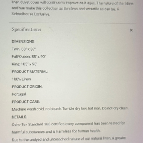 schoolhouse linen duvet set nwt - Picture 9 of 9